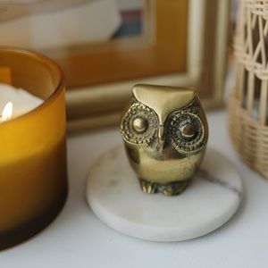 Small Vintage Brass Owl Figurine